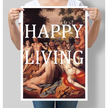 Постер мотивуючий Happy living