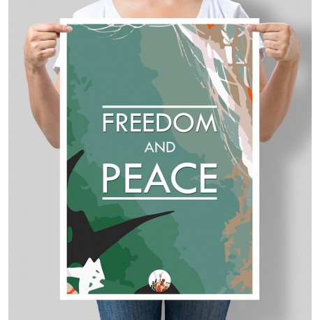 Постер мотивуючий Freedom and Peace