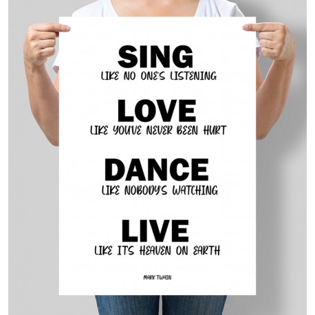 Постер мотивуючий Sing, Love, Dance, Live