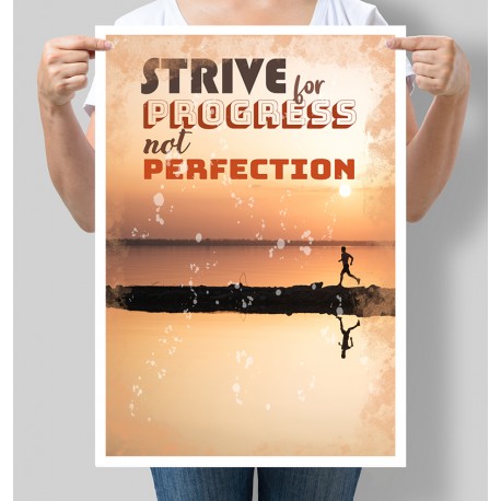 Постер мотивационный Strive for progress, not perfection