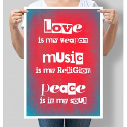 Постер мотивуючий Love is my weapon