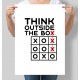 Постер мотивуючий Think outside the box, слоган Apple