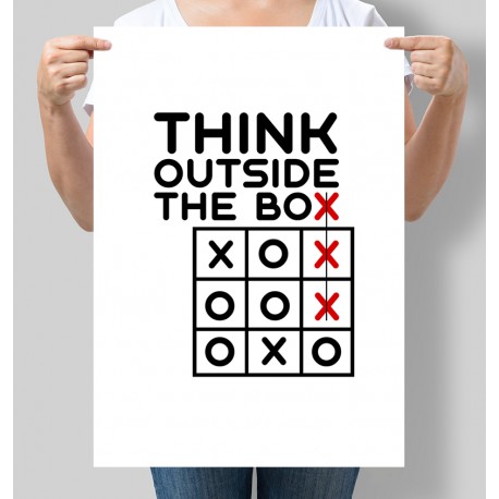 Постер мотивуючий Think outside the box, слоган Apple