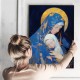 Плакат Ікона Богородиці в жовто-синіх кольорах