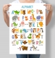 Постер Англійська абетка з тваринами English alphabet