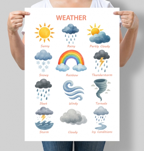 Навчальний постер Погода англійською Weather