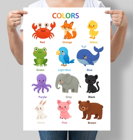 Навчальний постер Кольори англійською Colors