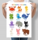 Навчальний постер для дитсадка Кольори з тваринами