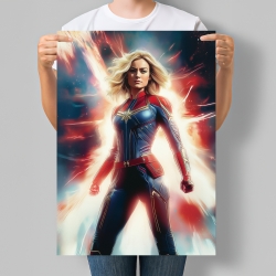 Постер супергероїня Marvel Керол Денверс (Капітан Марвел). Fan art. Серія Superheroine Collection