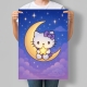 Постер для дитячої кімнати Киця в стилі Hello Kitty