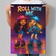 Постер в стилі ляльки Bratz дві дівчинки на роликах