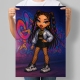 Постер в стилі ляльки Bratz Вулична мода на тлі графіті
