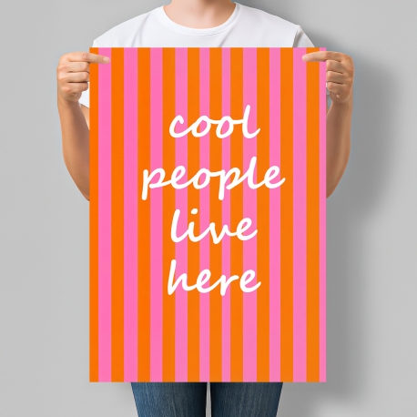 Постер для дому Cool People Live Here Тут живуть круті люди