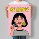 Мотиваційний постер Be Happy Будь щасливим