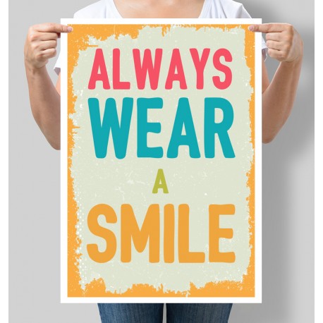 Постер мотивуючий Always wear a smile